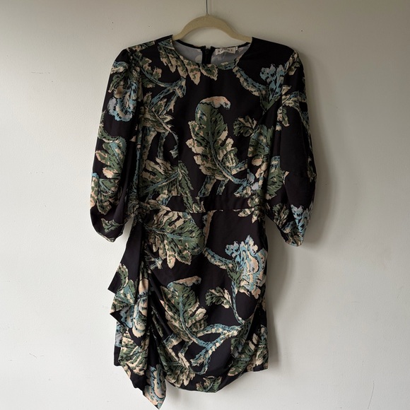 RHODE Camellia Vine Black Floral Pia Dress Size 8 - Picture 5 of 16